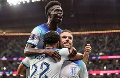 England beats Senegal (3-0) to join France in the quarter-finals